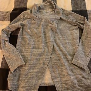 Grey Athletic Wrap Sweater